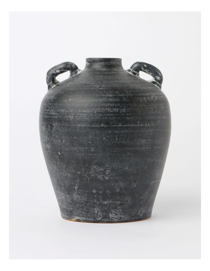 Dorset Terracotta Vessel in Black 32cm