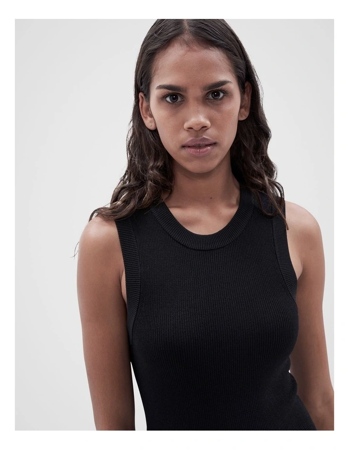 Knitted Midi Dress in Black