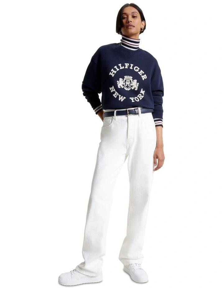 Modern Regular Varsity Flock Sweatshirt in Blue