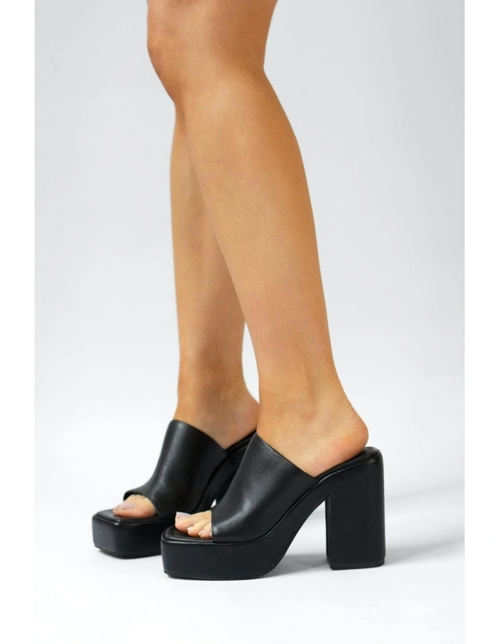 Yael Heeled Mules in Black