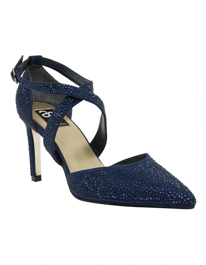 Madison Fabric Heeled Shoes In Navy