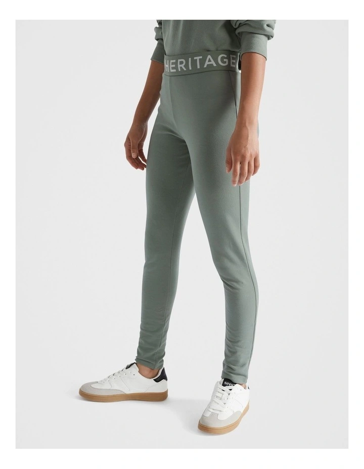 Core Logo Legging in Olive