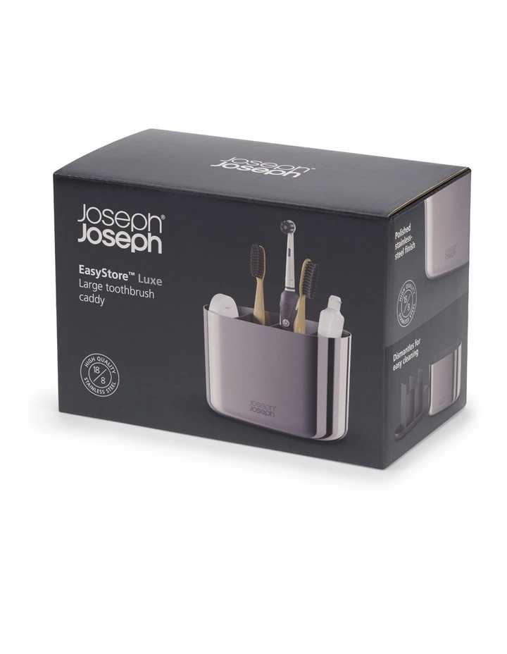 EasyStore Luxe Large Toothbrush Caddy in Steel