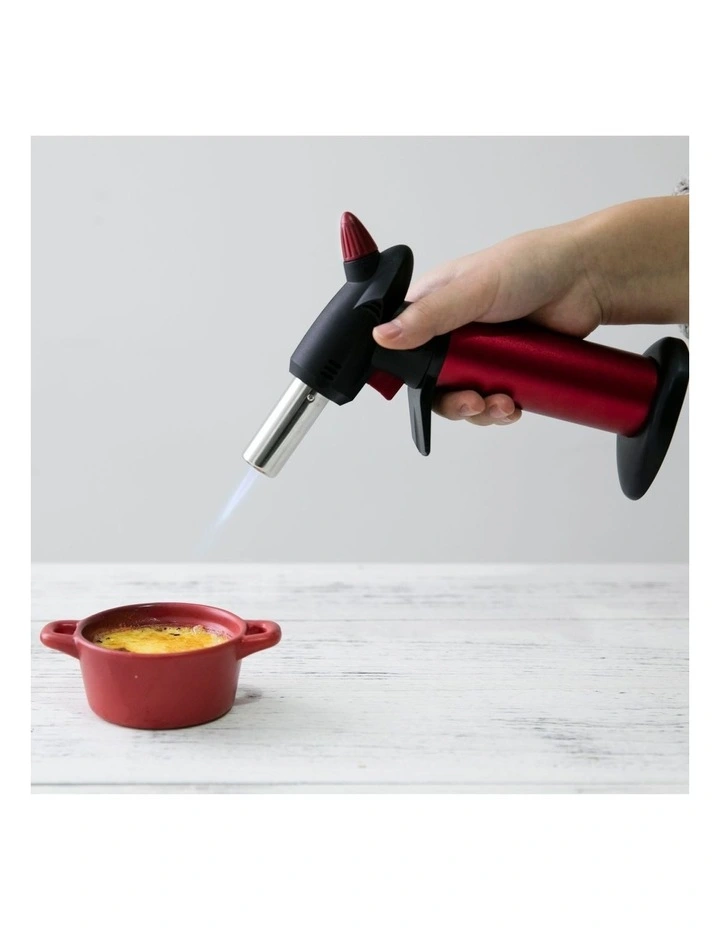 Refillable Butane Kitchen Blow Torch in Red/Black