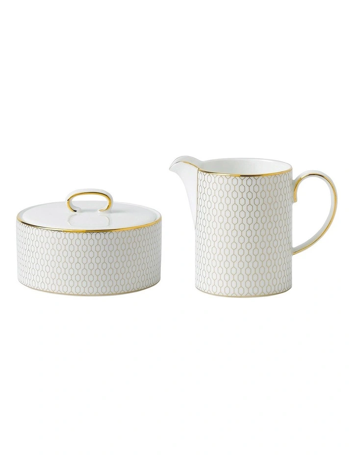 Gio Gold Covered Sugar and Creamer