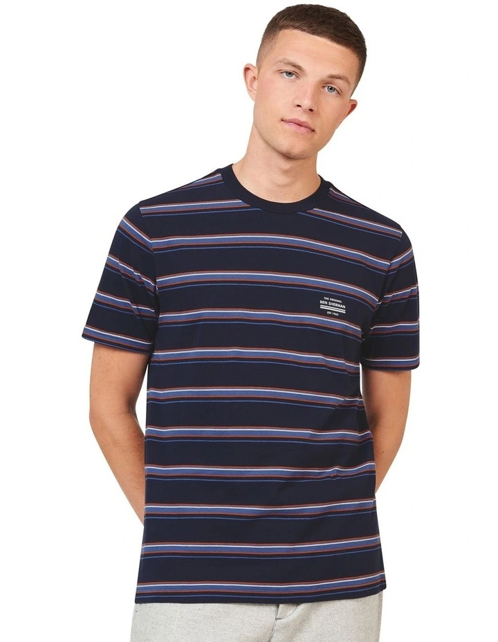 Stripe Tee in Navy