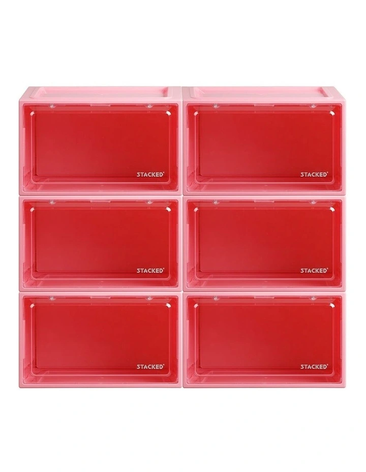 Sneaker Display Case 6 Piece in Pink