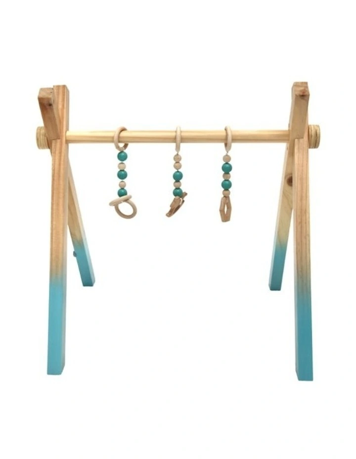 Wooden Baby Play Gym In Aqua