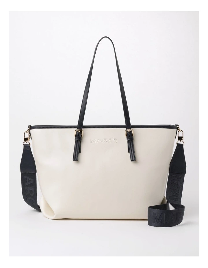 Beirut Tote Bag in Vanilla/Navy
