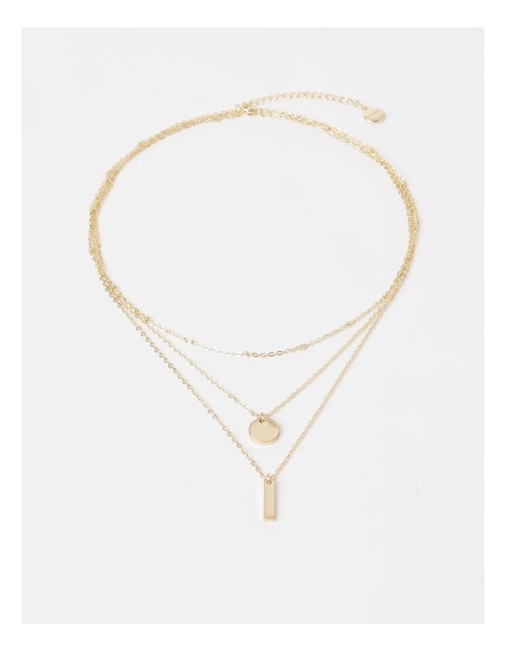 Stainless Steel 3 Lay Necklace in Gold
