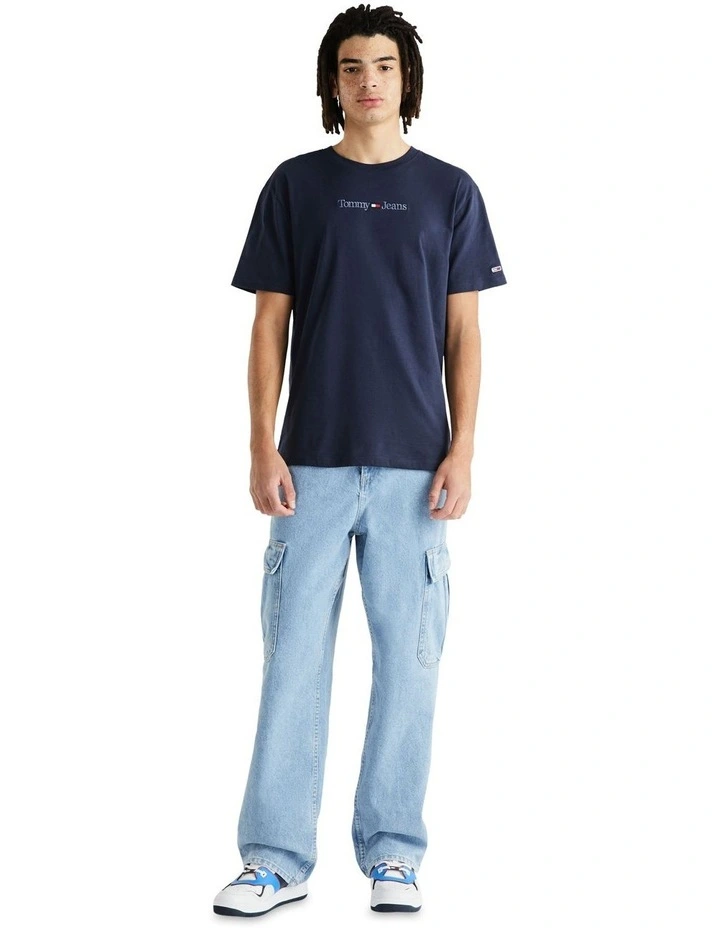 Classic Small Text Tee in Blue