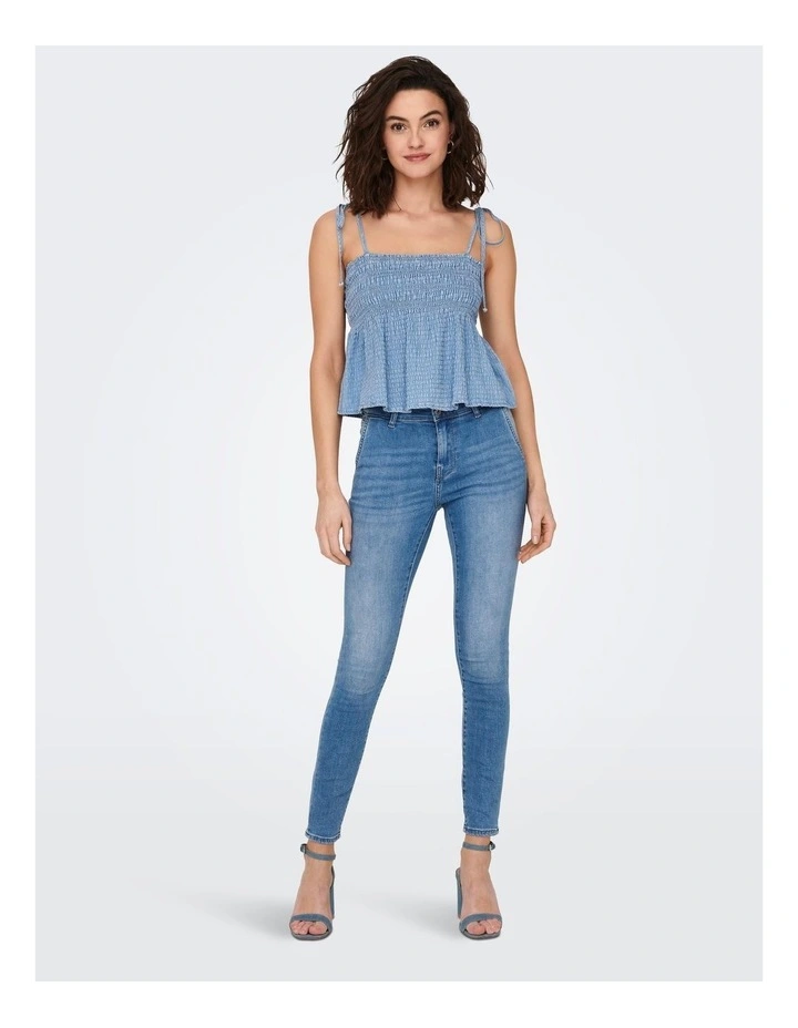 Laurel Denim Top in Medium Blue
