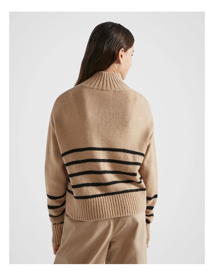 Stripe Knit Jumper in Ecru