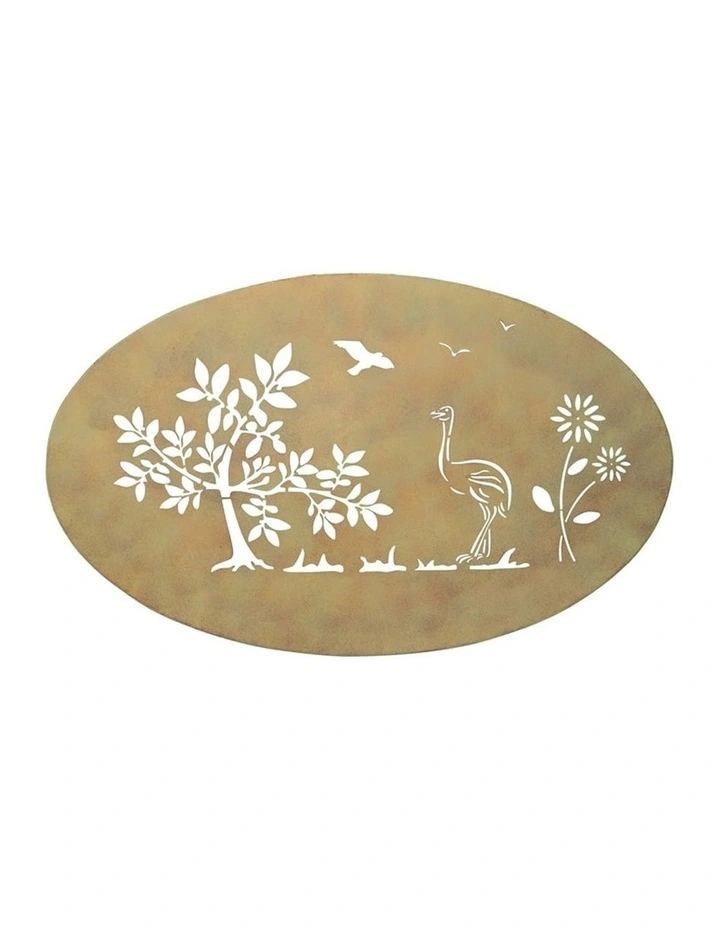 Laser Cut Oval Emu Wall Art in Multi