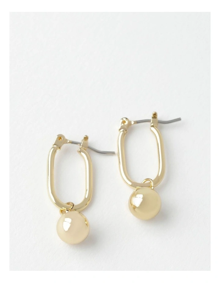 Ball Drop Gold Huggie Earrings
