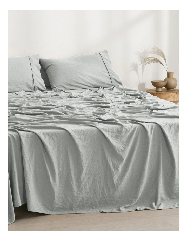 Superfine Washed Microfibre Sheet Set in Grey
