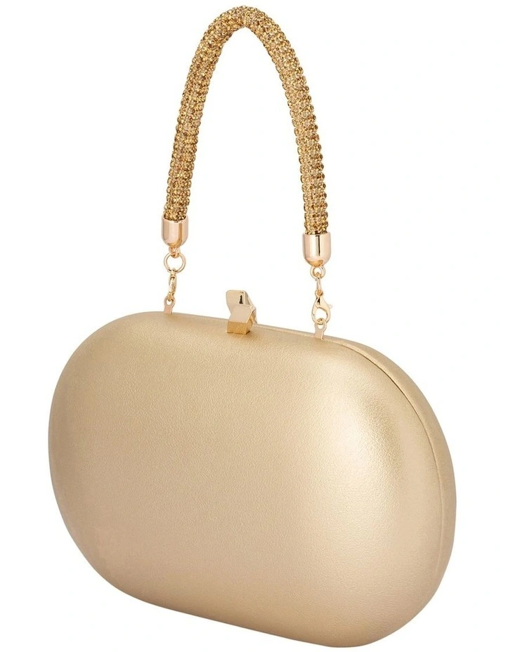 Anya Crystal Handle Clutch in Gold