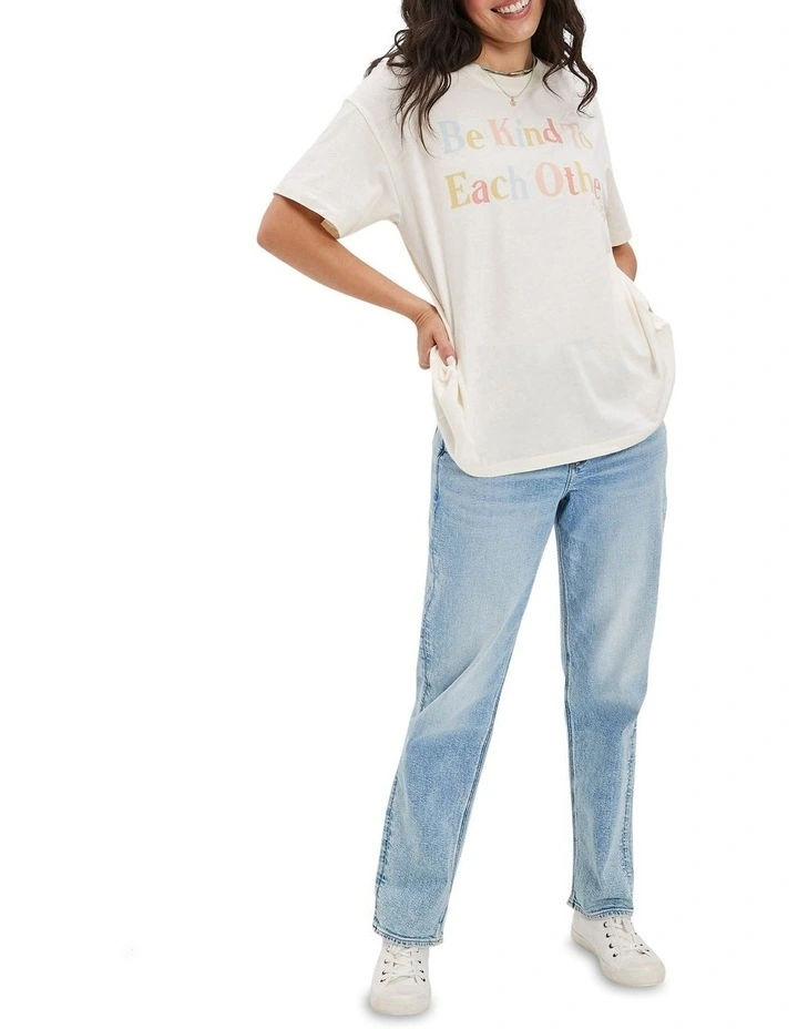 Oversized Graphic Tee in Cream