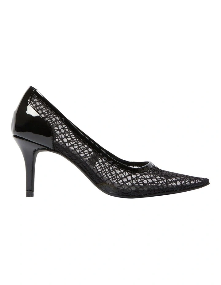 Province Heeled Shoes in Black Patent/Mesh