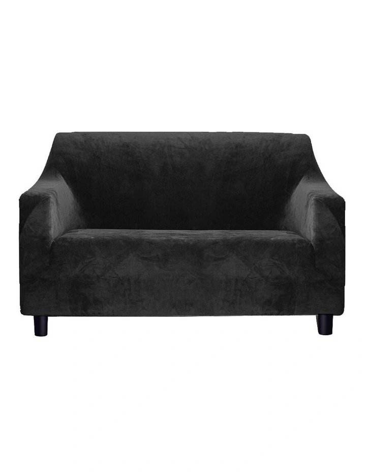 Marlow 2 Seater High Stretch Sofa Cover in Black