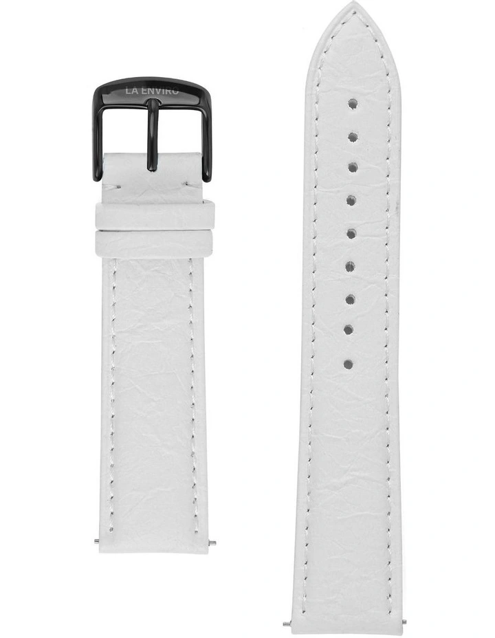 Pineapple Leather 20mm White/Black Strap