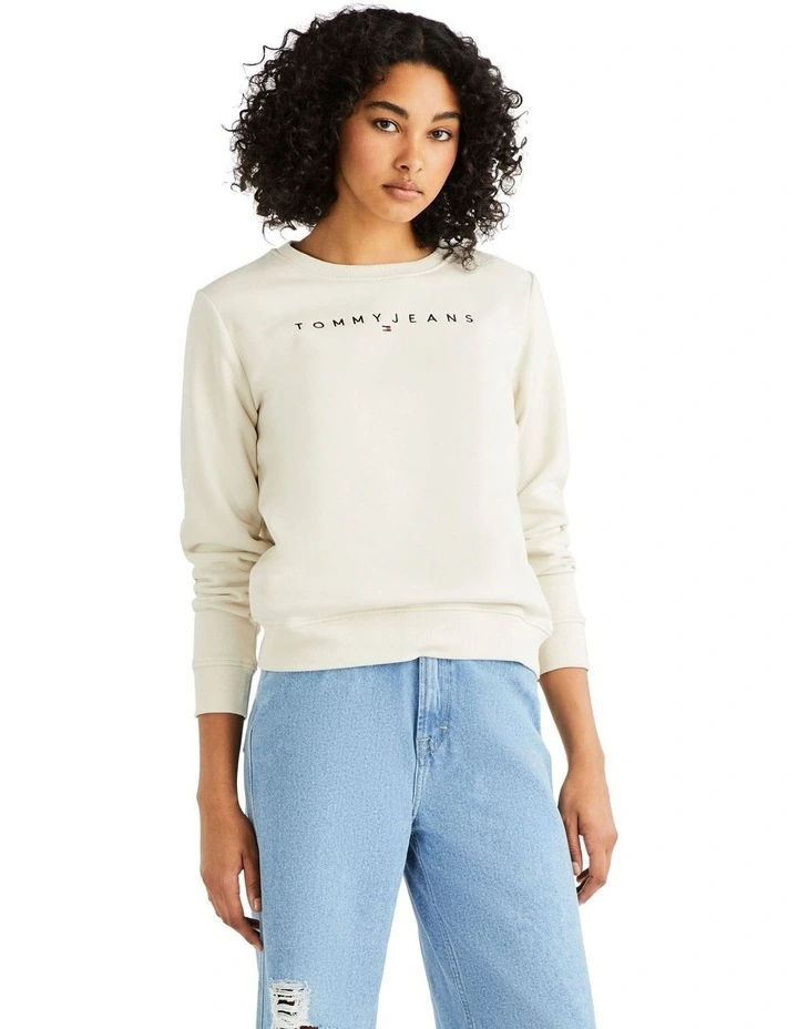 Essential Logo Crew Neck Sweatshirt in Beige