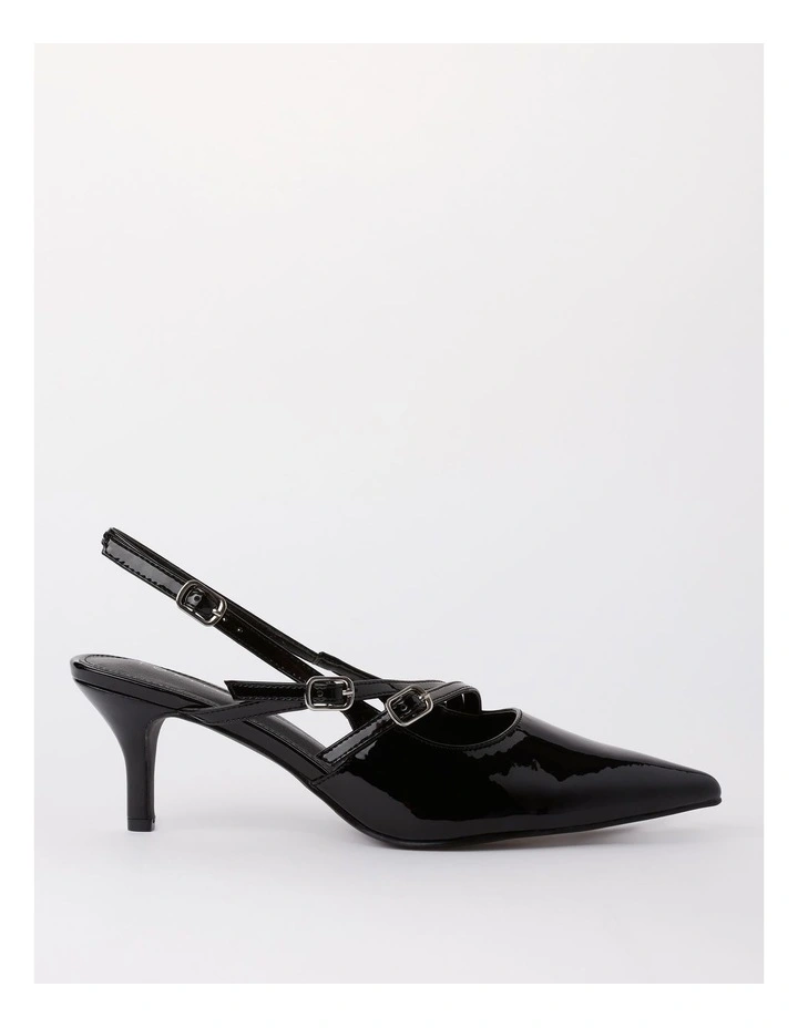 Frankie Heeled Shoe in Black Patent