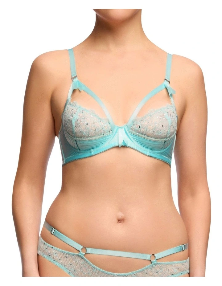 Madame X Underwire Bra with Sequins in Light Blue