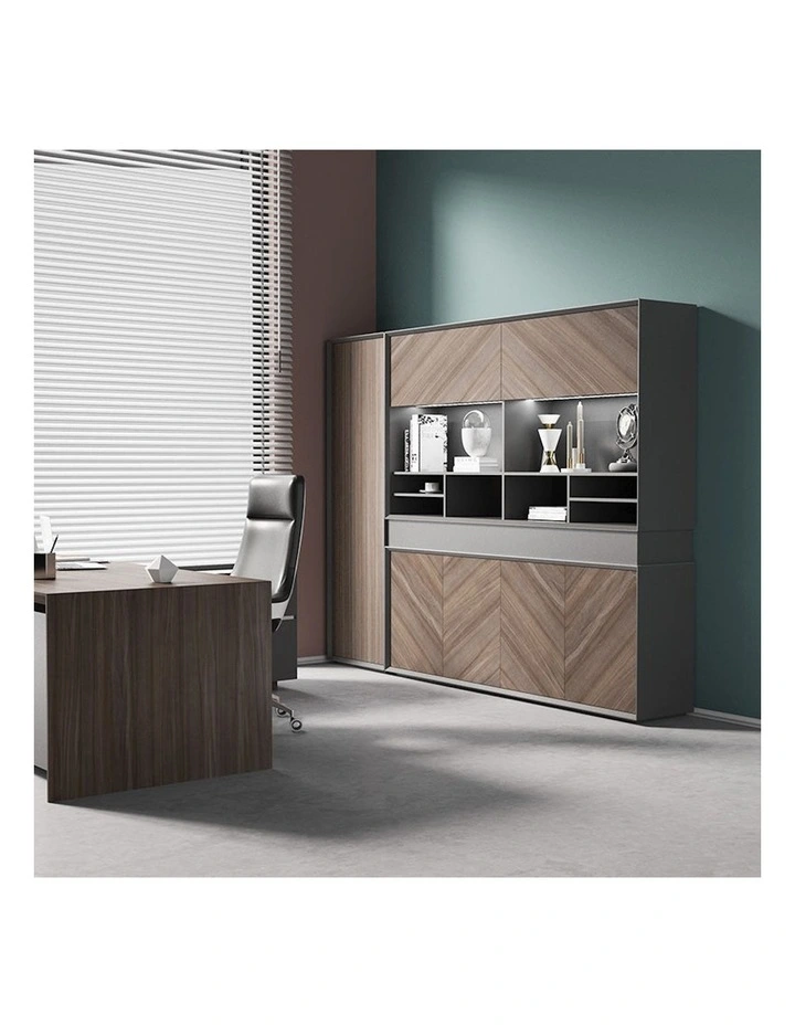 Armando Display Unit 2.6m in Hazelnut/Grey