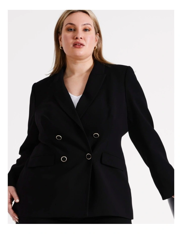 Ava Double Breasted Blazer in Black