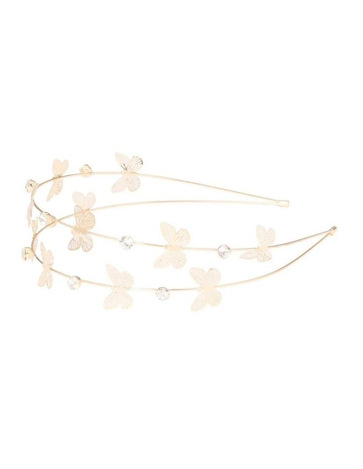 Della Butterfly Headband in Gold