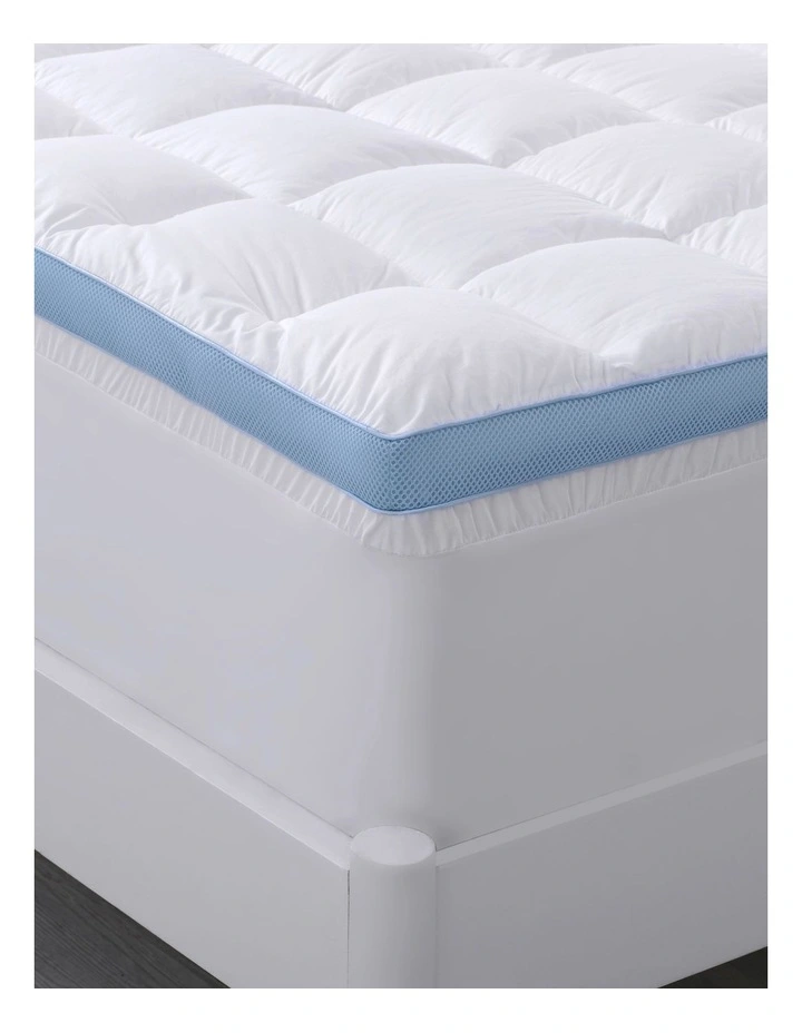 800GSM Cool Breathe Memory Fibre Mattress Topper in White