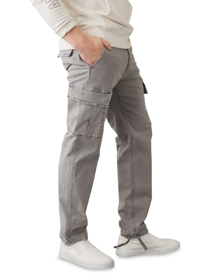 Flex Slim Lived-In Cargo Pant in Grey