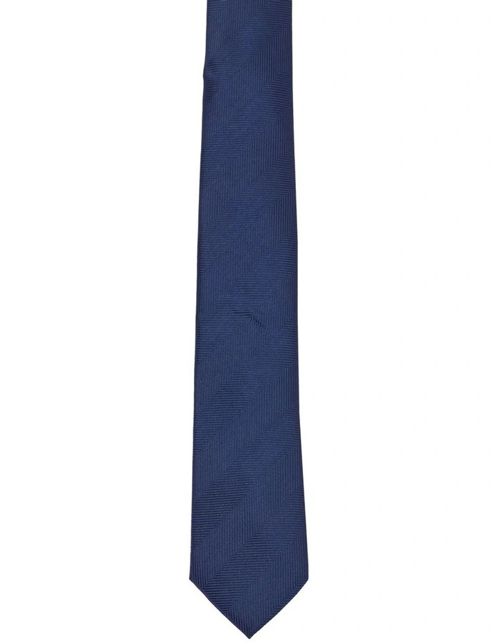 Chevron Pattern Tie in Dark Blue
