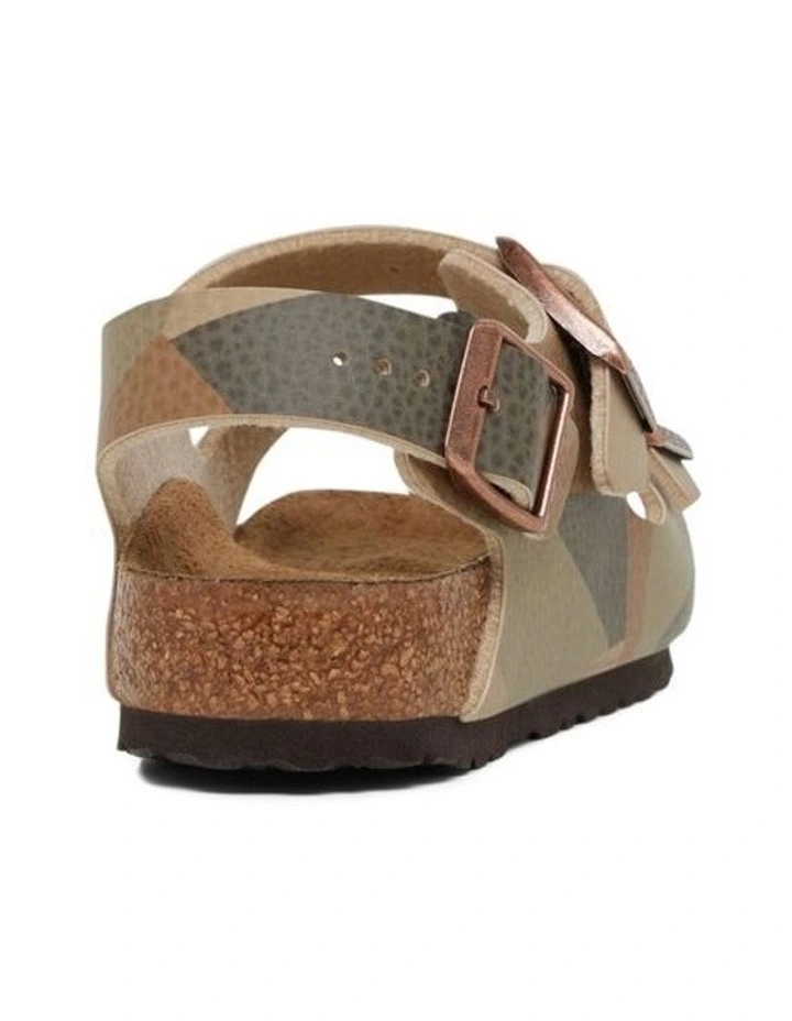 Milano Narrow Camo Children's Sandals in Brown