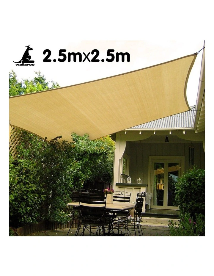 2.5x2.5m Square Outdoor Canopy Sail Sun Shade Sand