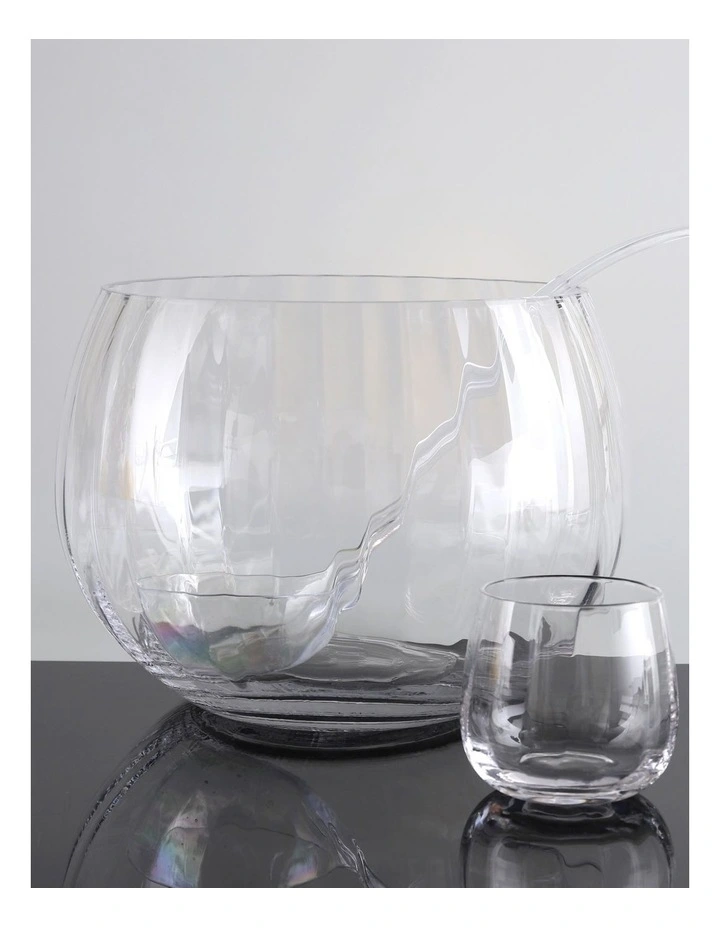 Ribbed Punch Bowl Set