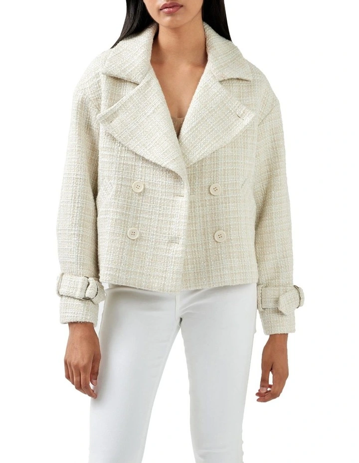 Power Over Me Tweed Jacket in Beige