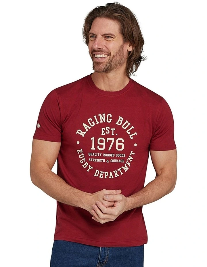 Rugby Dept T-Shirt in Claret