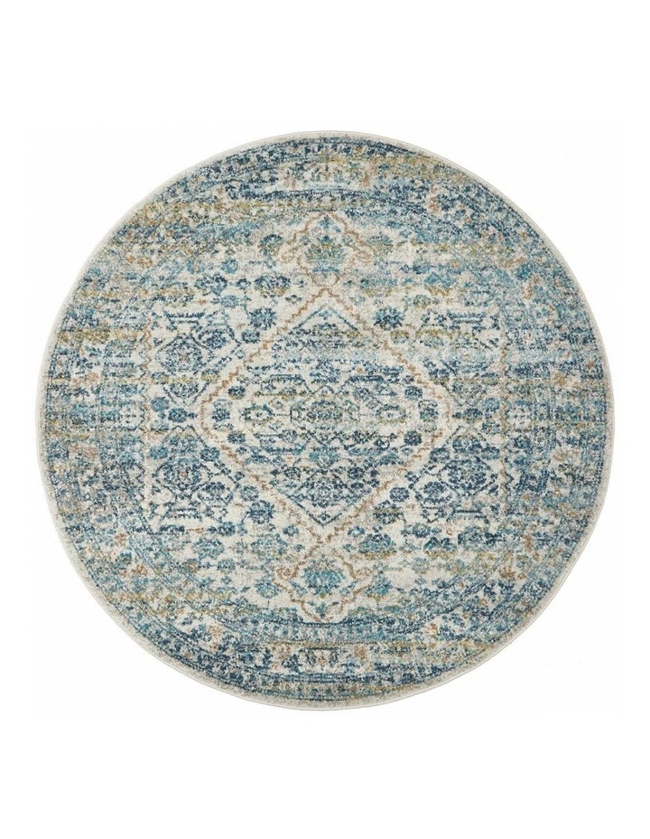 Evoke Duality Silver Transitional Round Rug In Multi