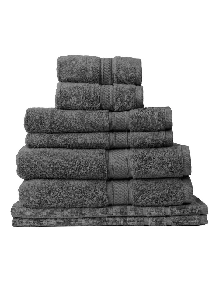 Zero Twist Luxury Plush Towel Set 8 Piece in Granite