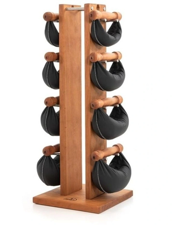 Wooden Swing Tower 9-Piece Hand Crafted Weight Set in Cherry
