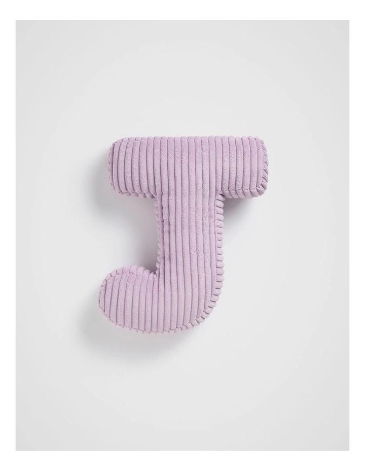 Orchid Cord Initial Cushion J in Purple