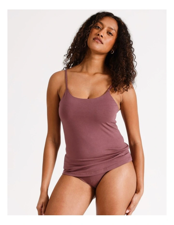 Organic Cami in Rose Brown