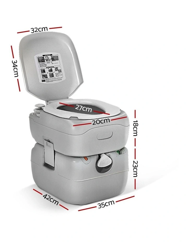 Portable 22L Outdoor Toilet Silver