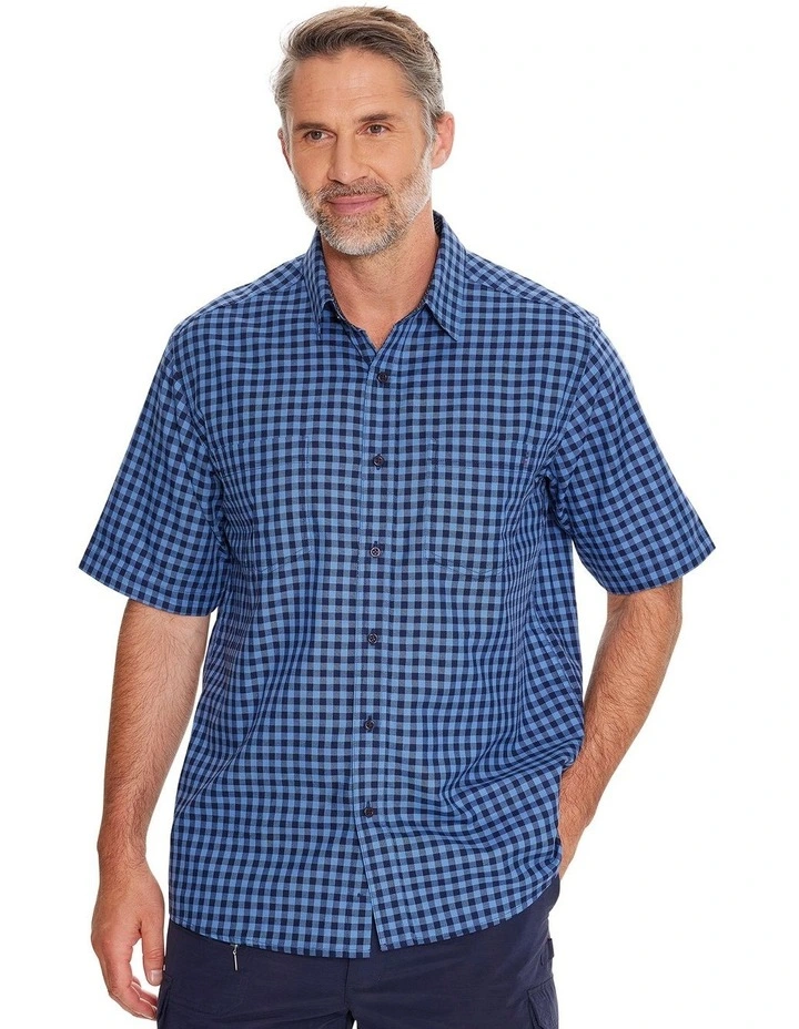 Jaq Oxford Short Sleeve Shirt in Blue