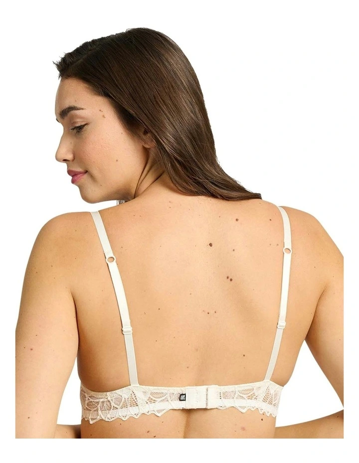 Divine Padded Wired Lace Bra in White