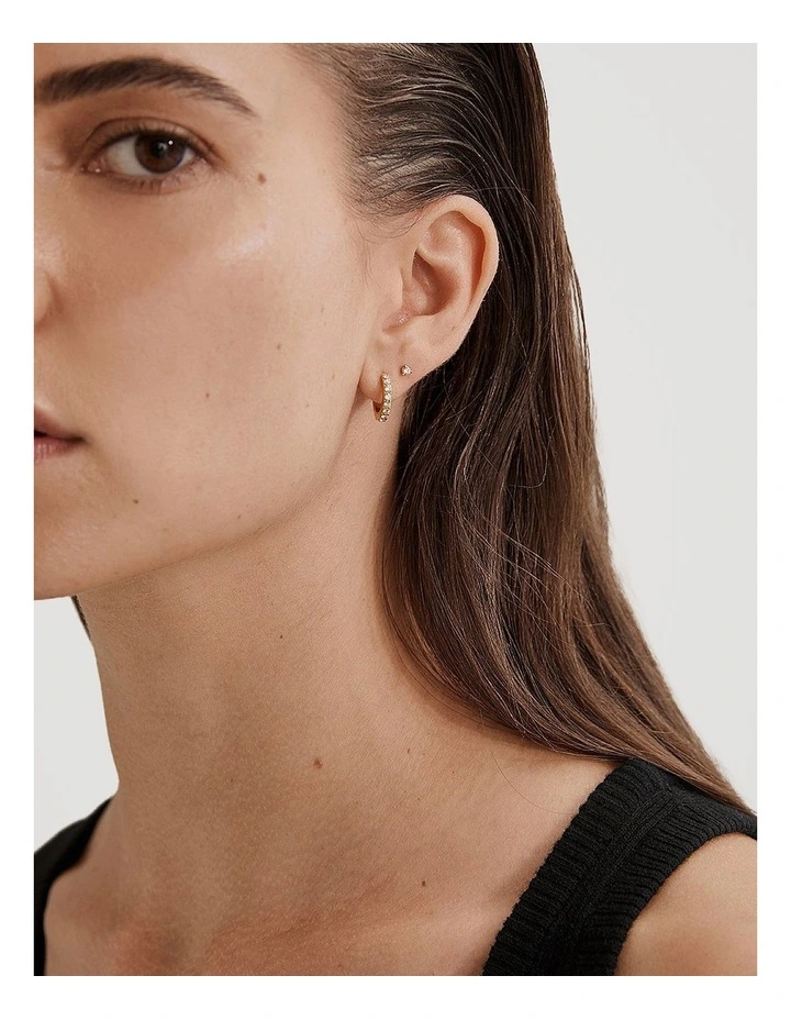 Alexis Pave Stud Pack in Gold