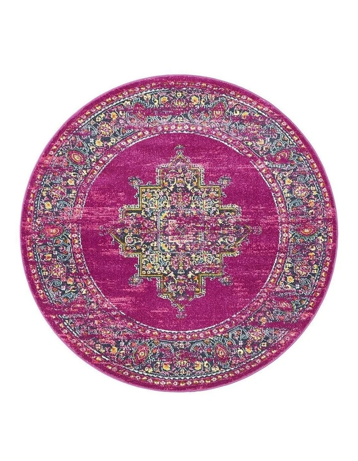 Babylon 211 Fuchsia Round Rug