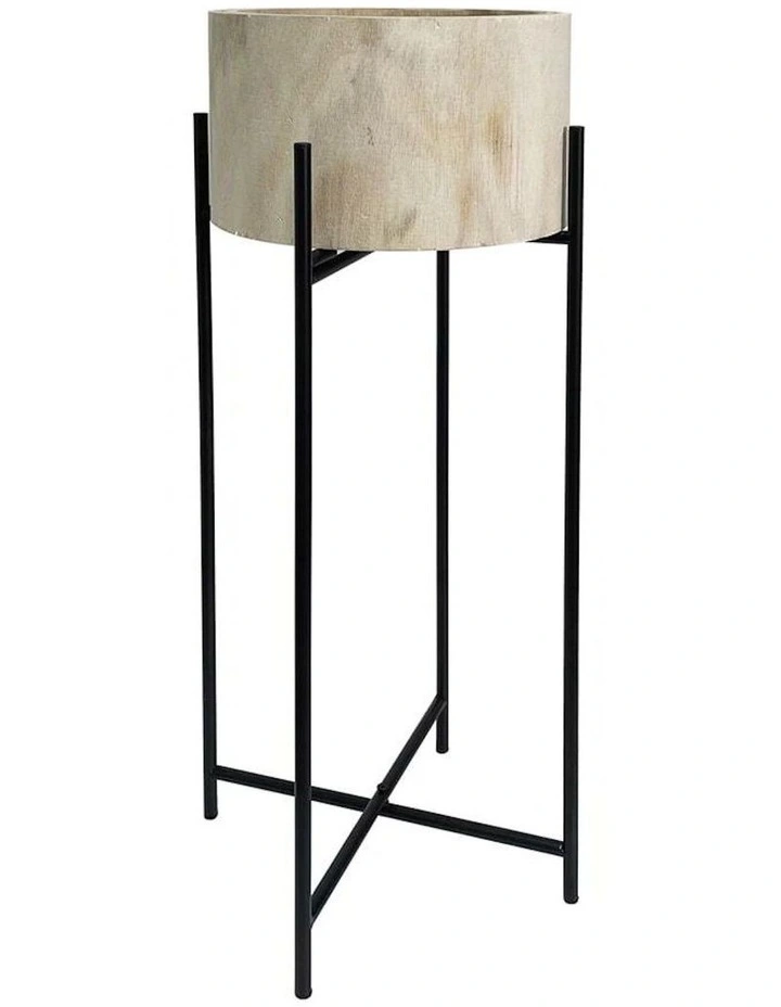 Natural Cross-Legged Stand Pot Plant Holder in Brown